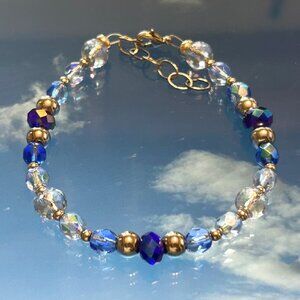 Sapphire Blue Bead Bracelet